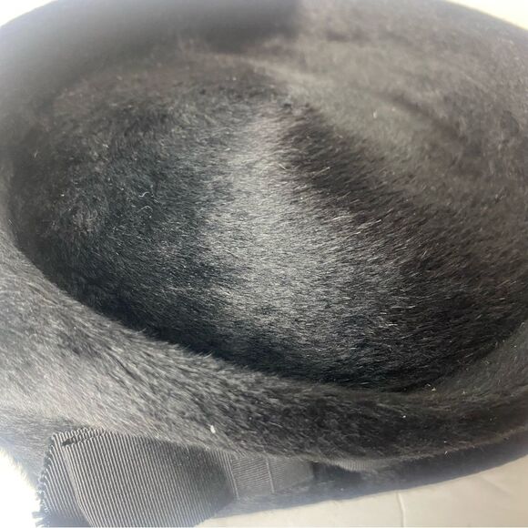 Vintage Christine Original Brigitte Body Made in Italy Black Pillbox Style Hat - Picture 11 of 16